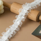 1 Yard Pleated Bow Lace Trim Ribbon – Handmade Fabric DIY Lace Trim Ribbon Richie's Color2 L