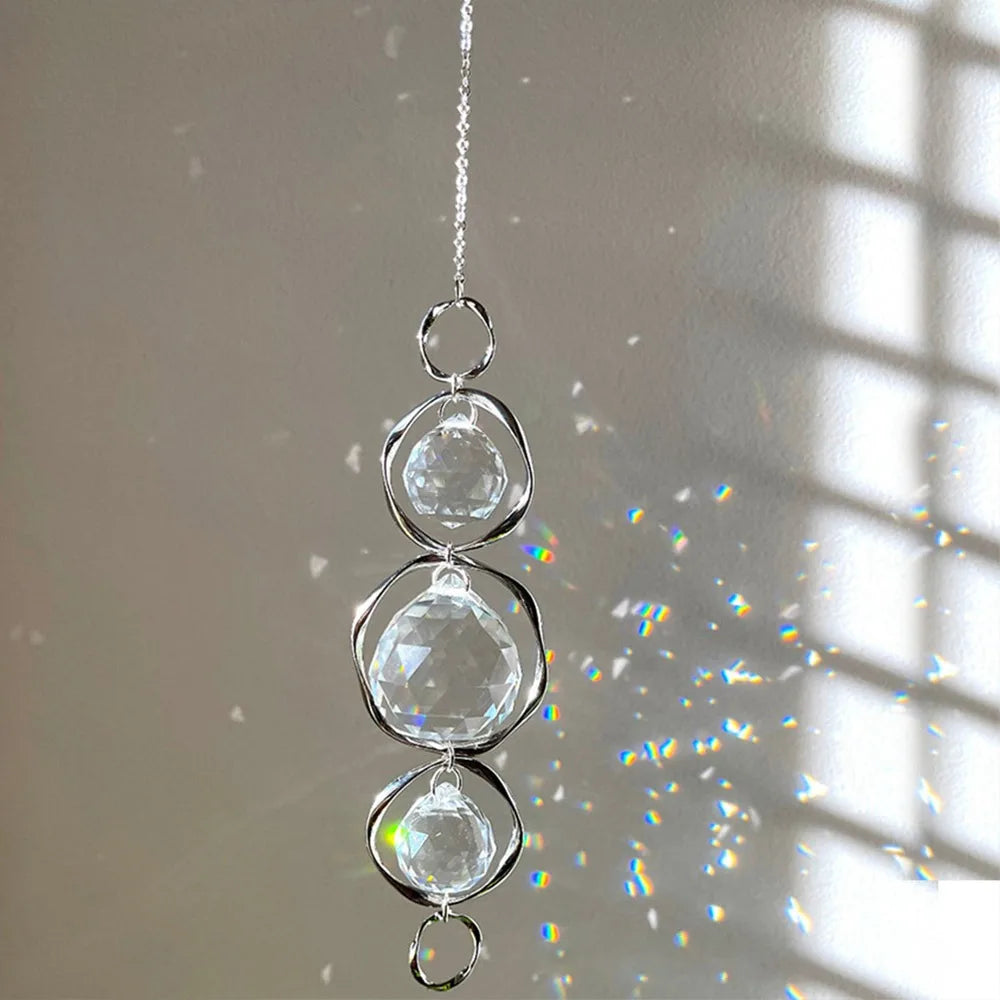 Crystal Glass Sun Catcher Rainbow Prism Hanging Pendant Sun Catcher Pendant Richie's Silver-2