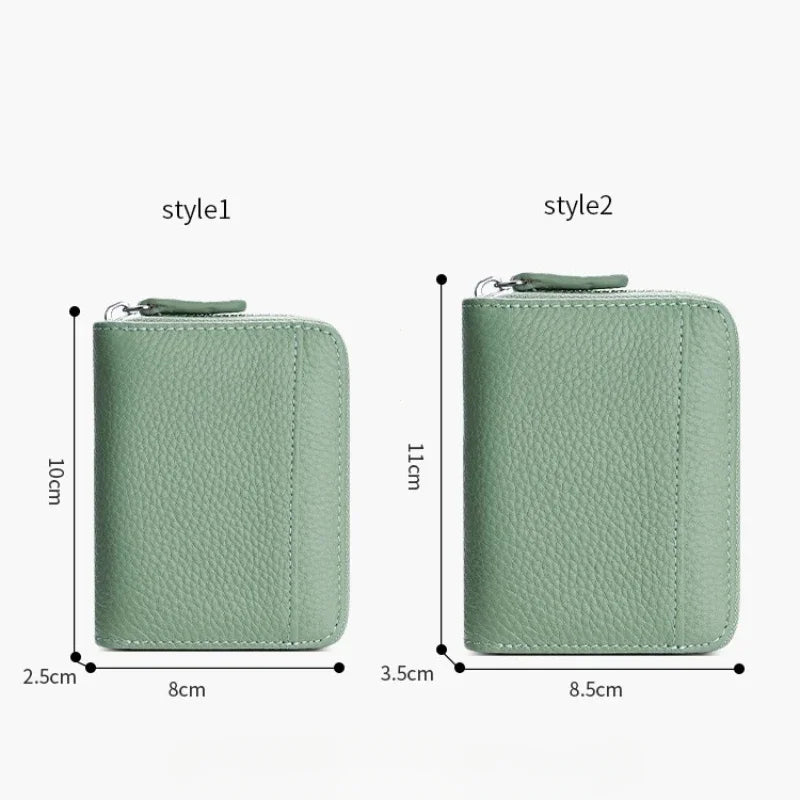 RFID Blocking Leather Card Wallet 14/20 Slots Zipper Coin Purse Card Holder Wallet Richie's