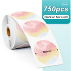 Phomemo 1000pcs Round Thermal Shipping Labels Rainbow Stickers Thermal Shipping Labels Richie's 750pcs HR