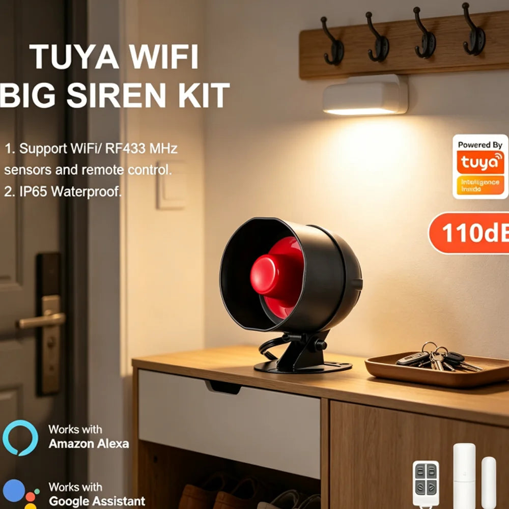 Tuya WiFi Smart Siren Alarm Kit – Alexa & Google Compatible WiFi Alarm System Richie's