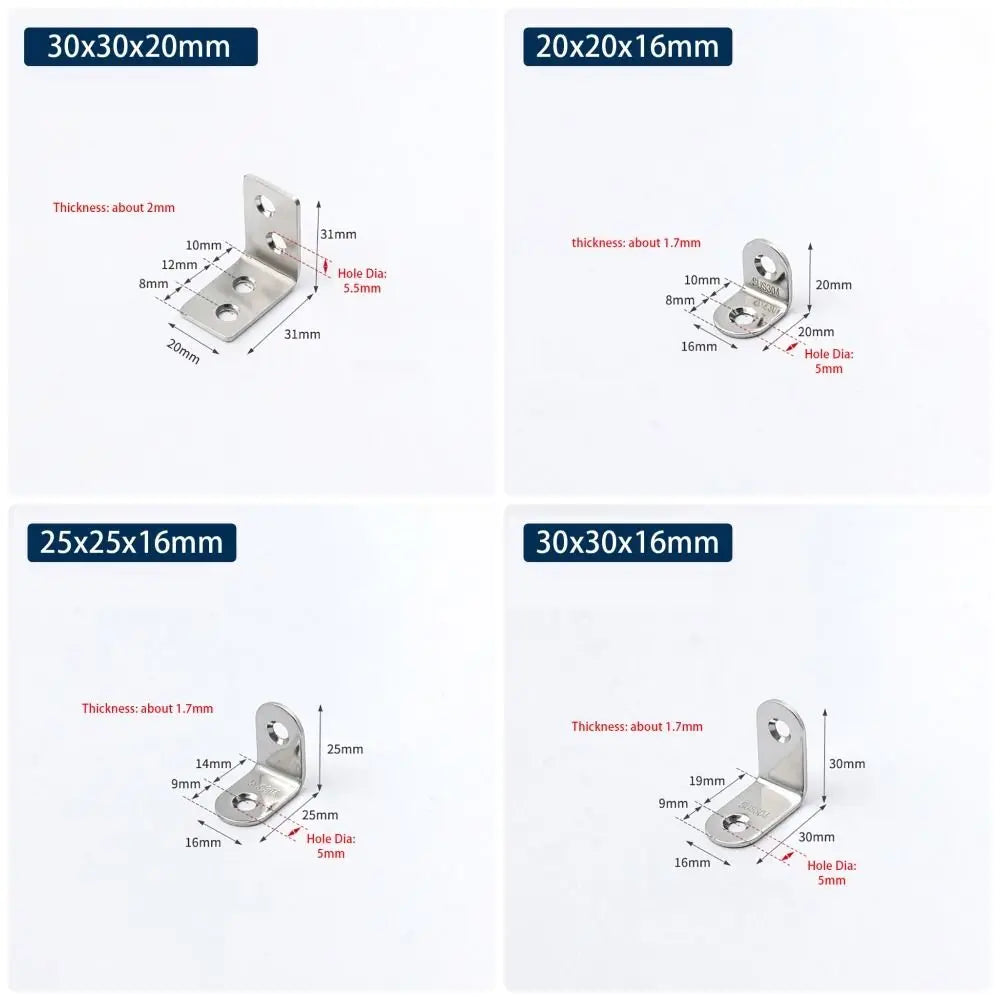 SUS304 Stainless Steel 90° Corner Bracket – Cabinet Furniture Brace Corner Bracket Richie's