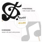 18Pcs Glitter Music Note Cake Toppers – Gold Silver Black Cake Toppers Richie's