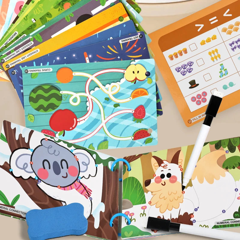 Reusable Kids Busy Book – Alphabet, Numbers & Drawing Toy Educational Activity Book Richie's
