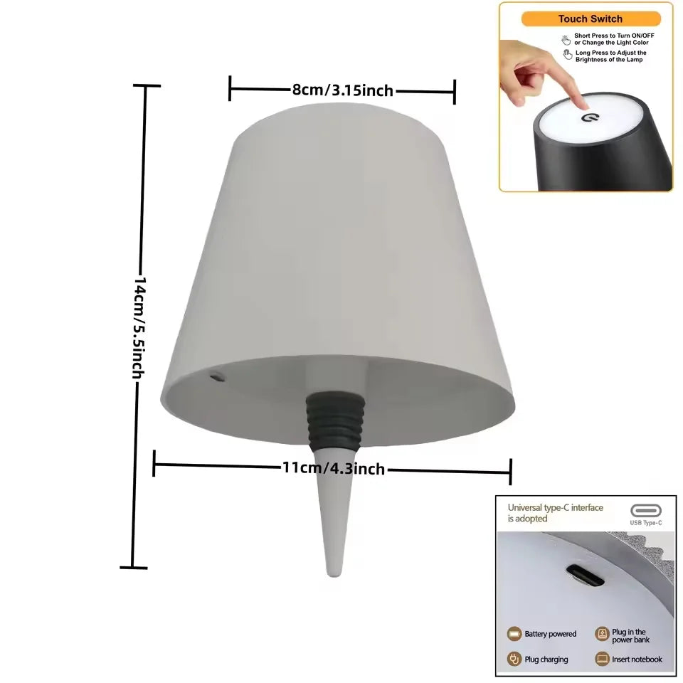 Wireless Wine Bottle LED Lamp | Touch Dimming & Type-C Charging LED Table Lamp Richie's