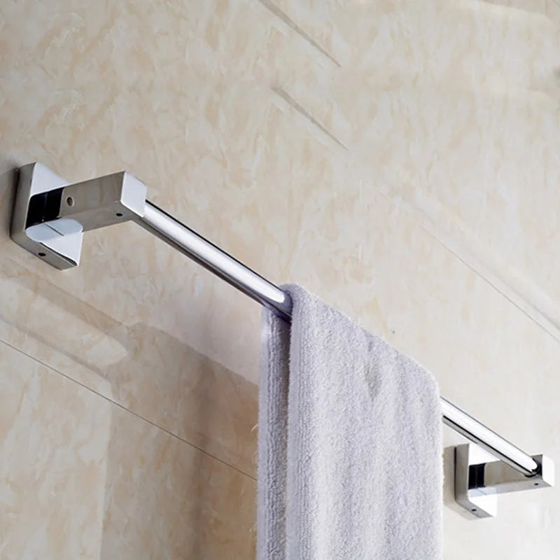 HOBHE Single Towel Bar Rack Stainless Steel Chrome 60cm Towel Bar Rack Richie's