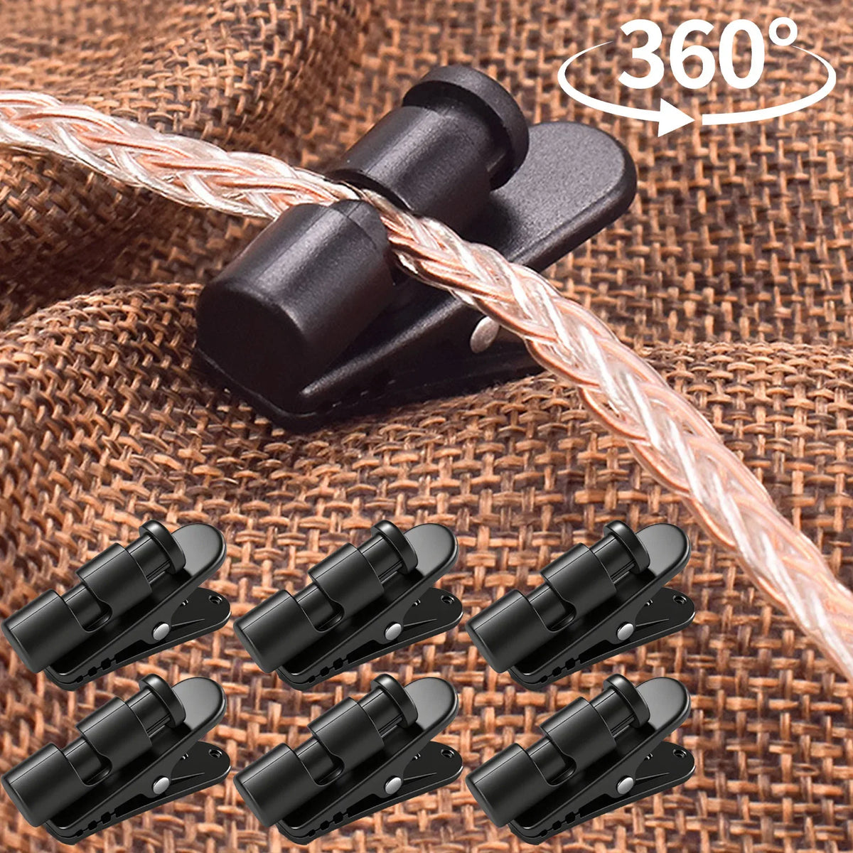 360° Rotatable Headphone Cable Clip Earphone Winder Clamp Headphone Cable Clip Richie's