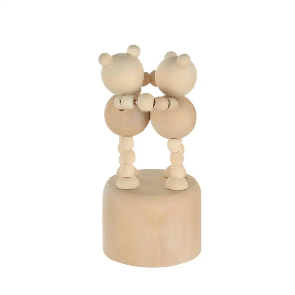 Wooden Push Puppet Animal Desktop Ornaments – 5 Fun Shapes Desktop Wood Ornament Richie's Duo 4XL
