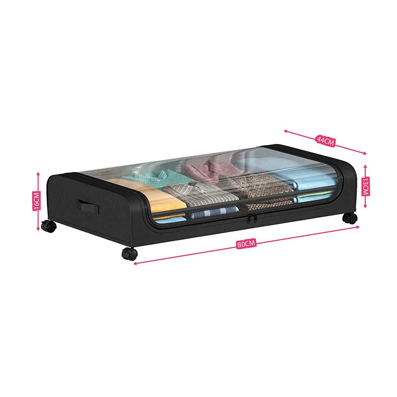 Under Bed Storage Bins with Wheels & Lid | Home Organizer Under Bed Storage Bin Richie's black 1PC
