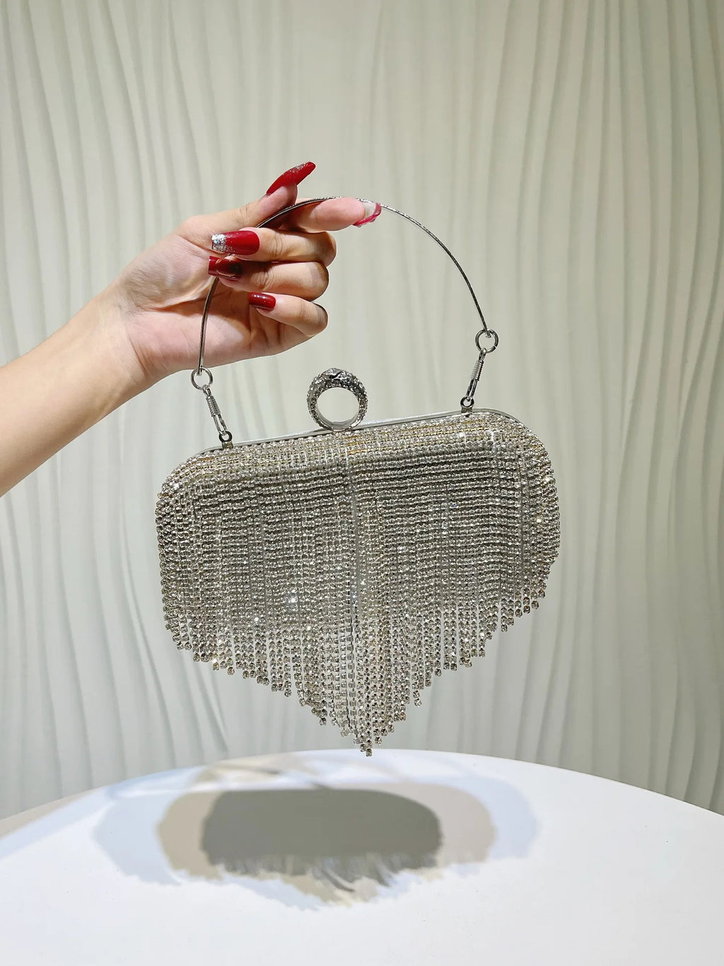 Diamond Tassel Evening Clutch Bag – Women's Party Chain Handbag Evening Clutch Bag Richie's Silver