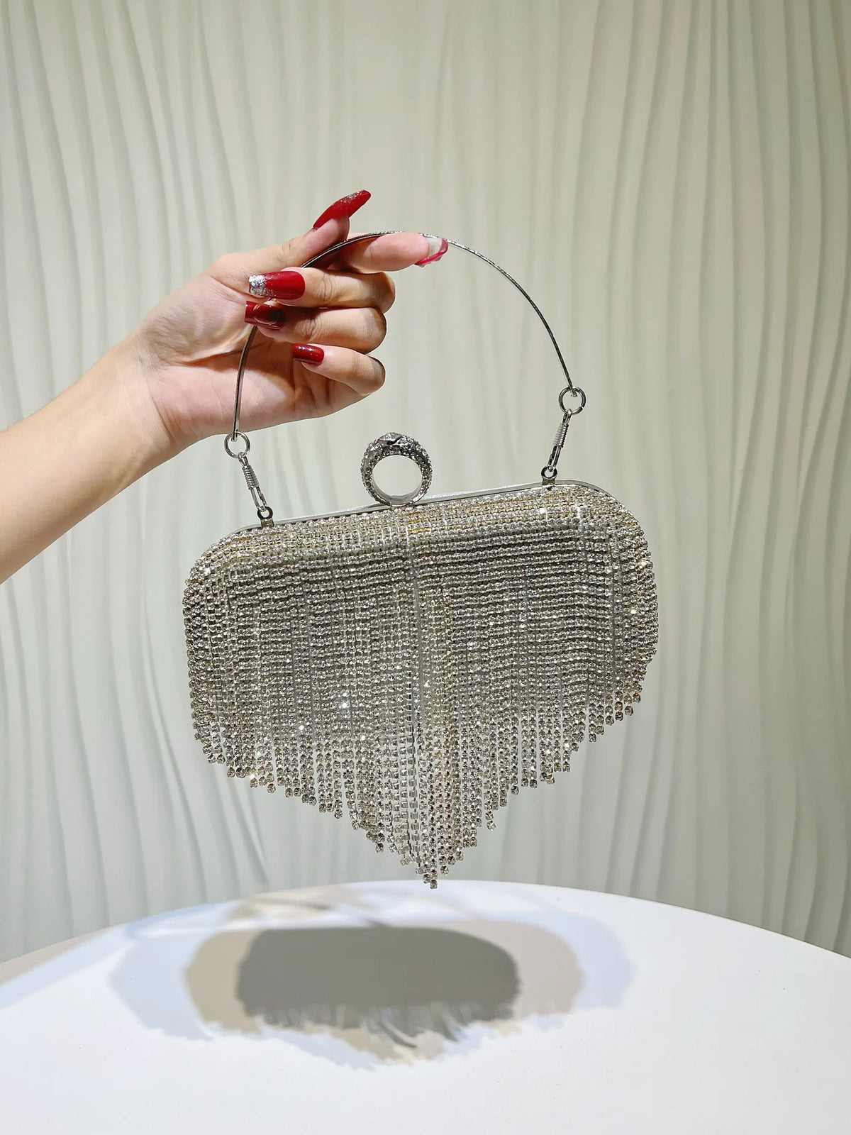 Diamond Tassel Evening Clutch Bag – Women's Party Chain Handbag Evening Clutch Bag Richie's Silver