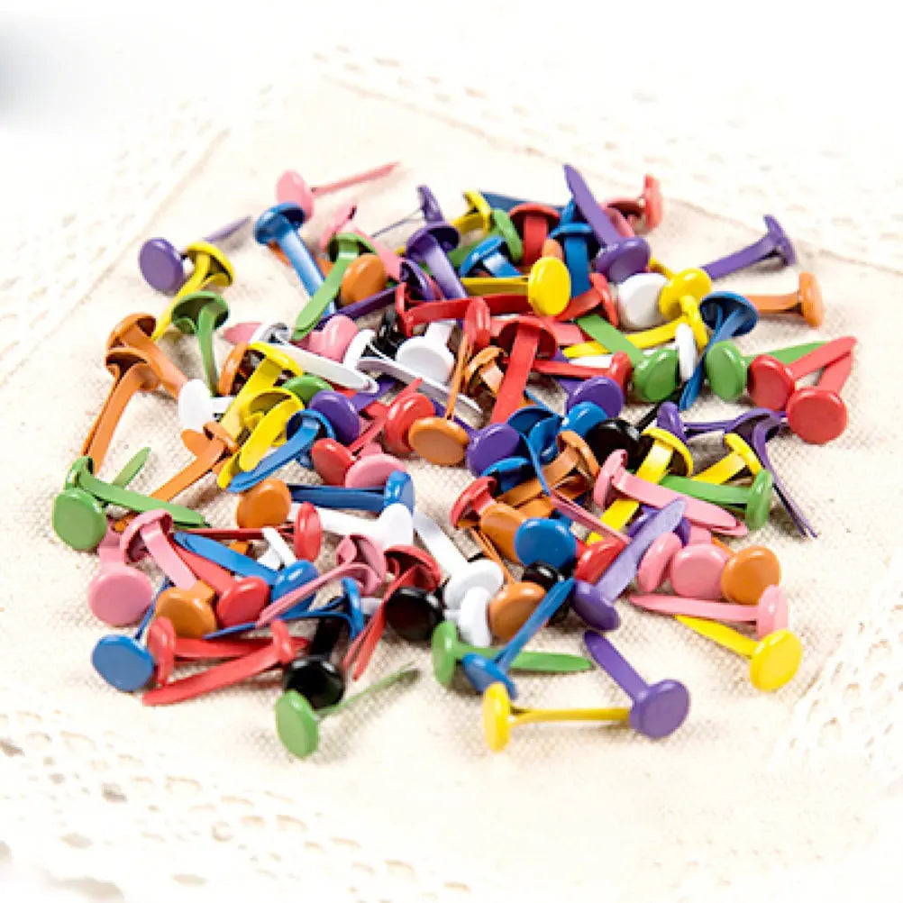 150Pcs Mini Round Brads Assorted Pastel Colors – Scrapbooking Craft Brad Fasteners Richie's