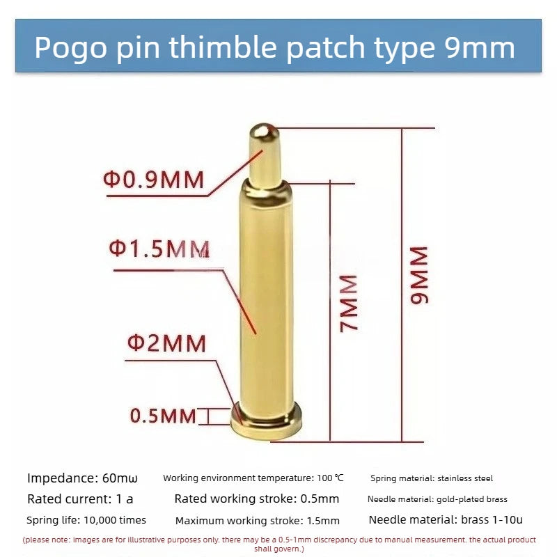 DIP SMD Double Spring PCB Pogo Pin Connectors 20/50/100 Pcs