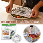 50-Pack Reusable Aluminum Foil Food Covers with Elastic Edges Food Cover Lids Richie's