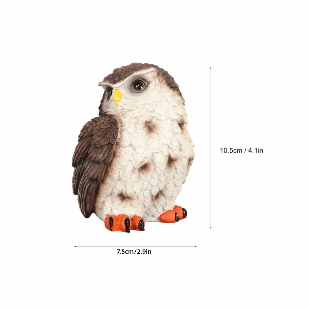 Resin Owl Figurine | Waterproof Brown Owl Statue Garden Decor Resin Garden Figurine Richie's