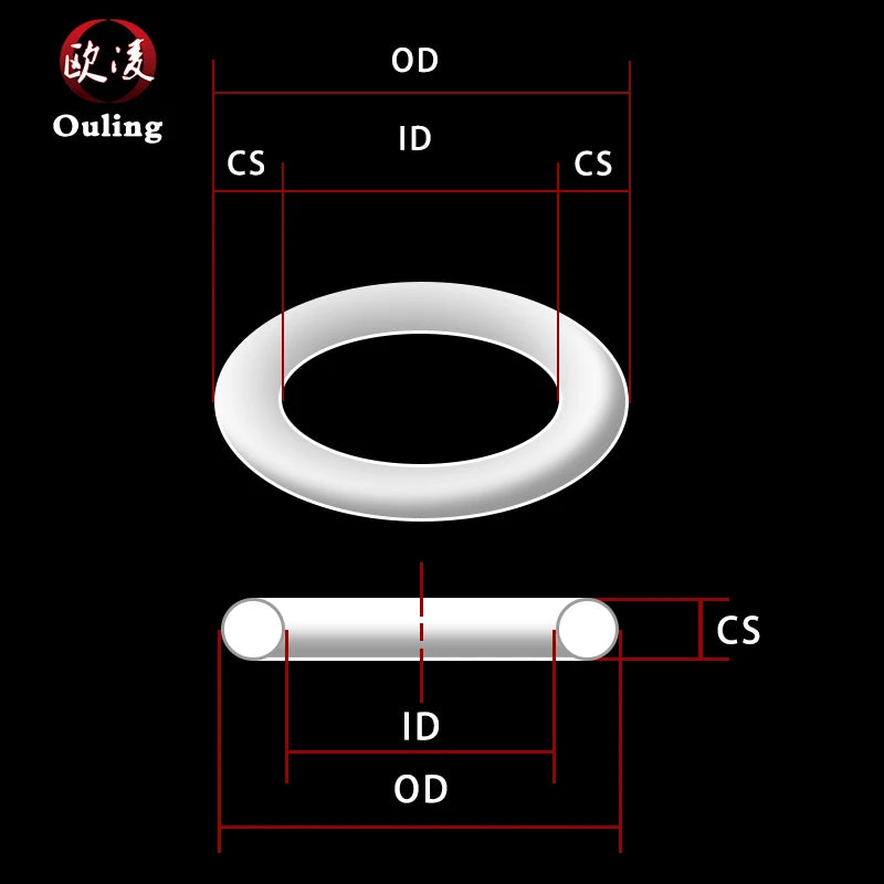 VMQ White Silicone O-Ring Seals CS1–1.5mm OD3–100mm Gaskets Silicone O-Ring Seals Richie's