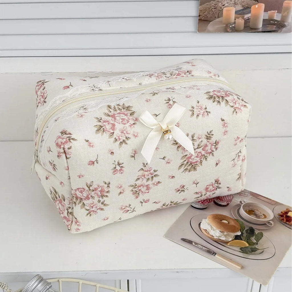 Floral Cosmetic Bag Large Capacity Travel Toiletry Makeup Pouch Cosmetic Toiletry Bag Richie's