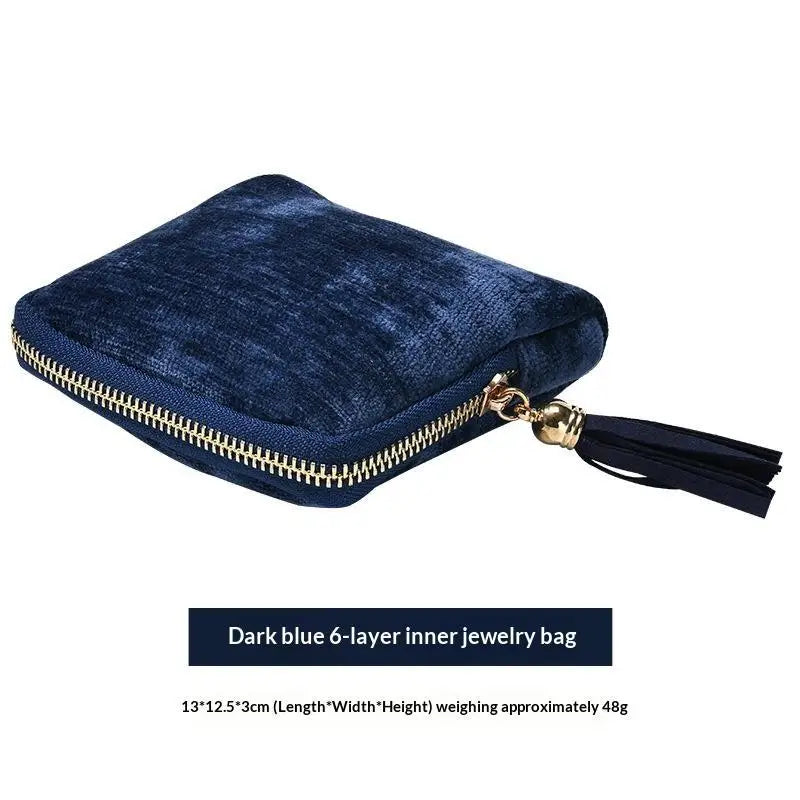 Velvet Jewelry Organizer Travel Pouch Multi-Slot Golden Zipper Jewelry Organizer Pouch Richie's A3