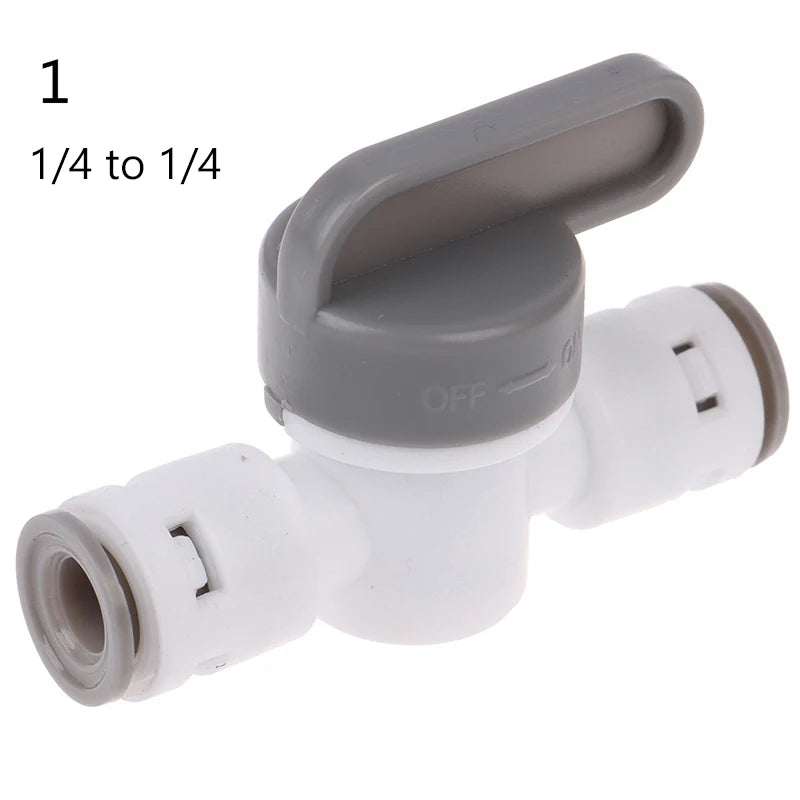 1/4" Ball Valve Quick Connect Push Fit Inline Tap for RO Water Ball Valve Switch Richie's A1