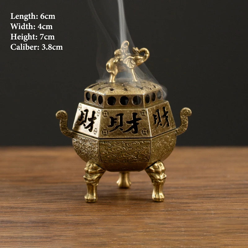 Vintage Alloy Incense Burner Stick Holder – Mini Hollow Censer Incense Burner Richie's A9