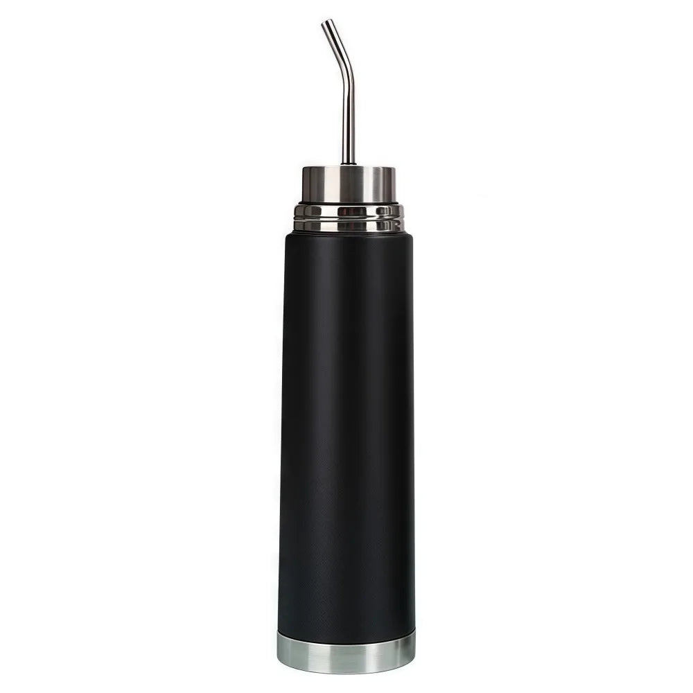 Yerba Mate Bottle 2-in-1 Built-in Straw Vacuum Thermos 500ml/750ml Vacuum Thermos Bottle Richie's Black 500ML