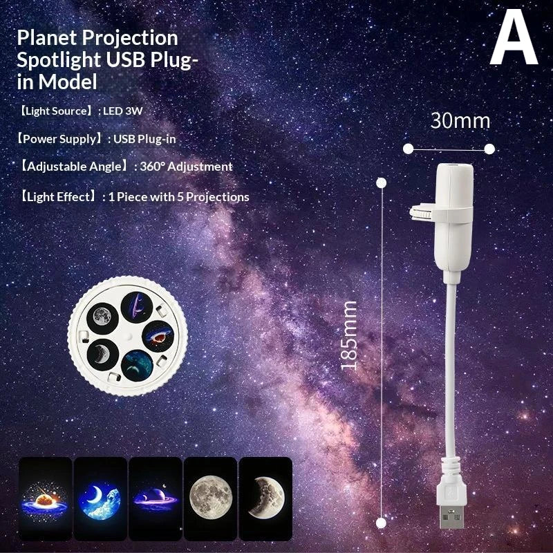 USB Galaxy Projector Night Light – 5 Cosmic Patterns & Flex Neck Galaxy Night Projector Richie's