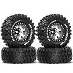 Redspider 1.9" 95mm RC Climbing Car Wheel Hub Tires Set of 4 RC Car Wheel Tires Richie's Silver