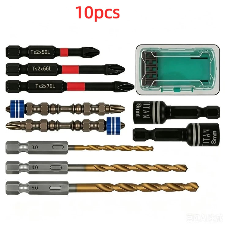 Titanium Coated Drill Bit & Socket Set with Storage Case Drill Bit Socket Set Richie's A5