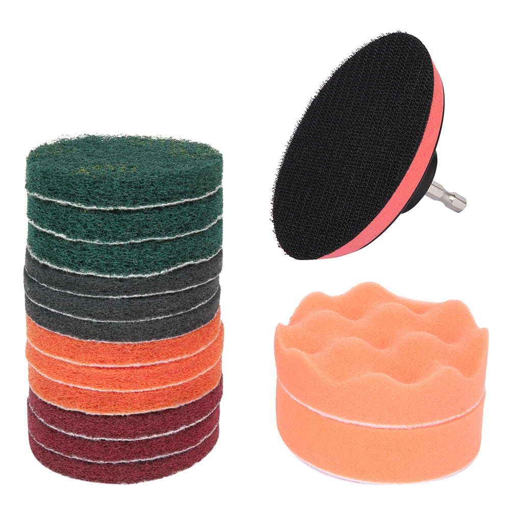 Power Scrubber Scouring Pad Kit – Drill Attachment for Tile & Tubs Drill Scrubber Kit Richie's 14pcs 4 inches