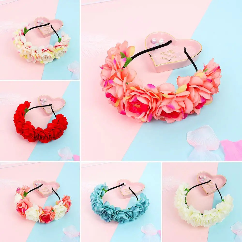 Women's Flower Headband Bridal Hair Hoop for Wedding & Party Flower Headband Richie's