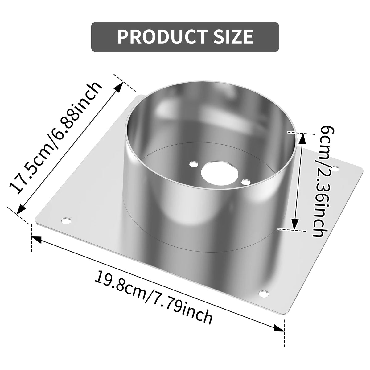 Diesel Heater Turret Mount Plate – 60mm Stainless Steel Bracket Heater Mount Bracket Richie's 60mm Depth