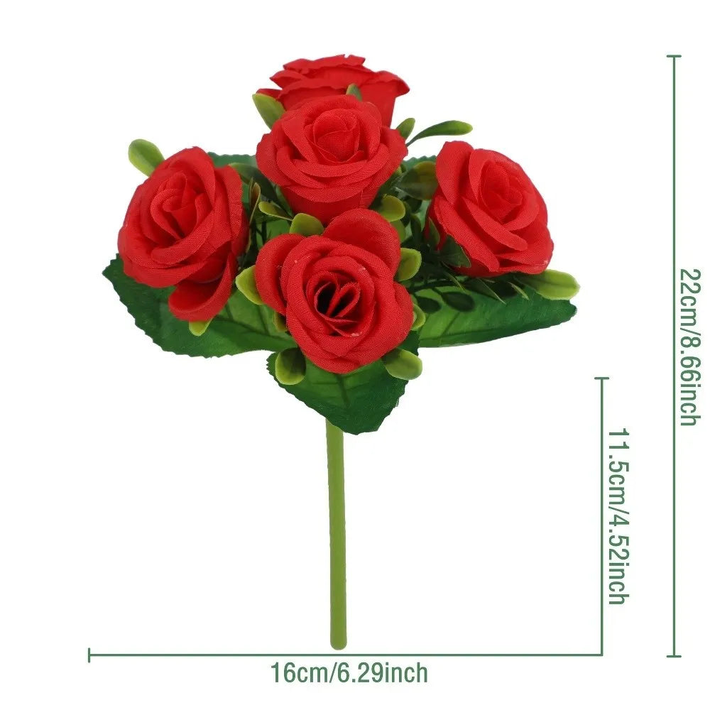 Silk Artificial Pansy Flowers Faux Rose Bouquet – DIY Home Decor Artificial Flowers Richie's 02-Red