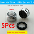 5-Pack Brass Water Saving Faucet Aerator Bubbler Splash Guard Faucet Aerator Richie's 3L-minute-24MM