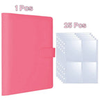 A5 Kpop Photocard Binder 25 Pages PU Leather Photo Album Photocard Binder Album Richie's Rose pink
