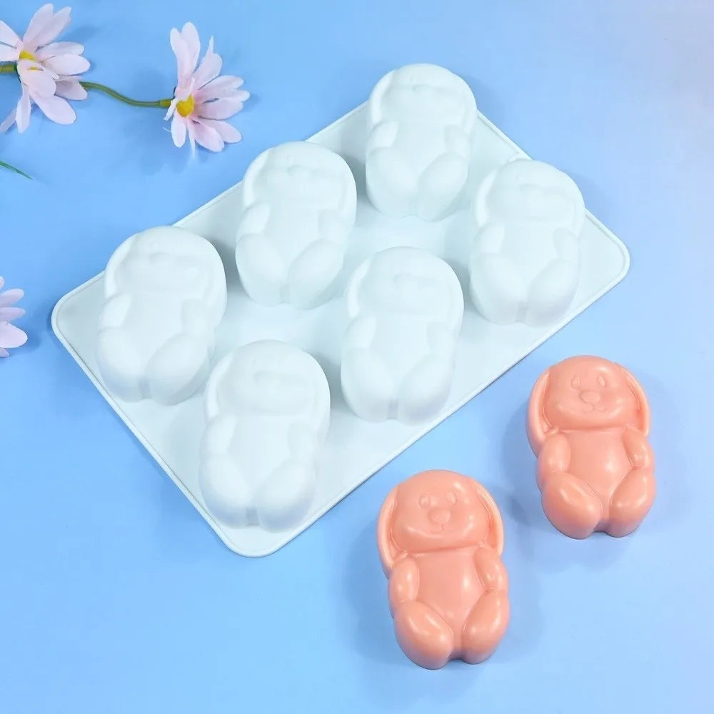 6-Cavity Easter Bunny Silicone Mold – Chocolate & Soap DIY Silicone Baking Mold Richie's