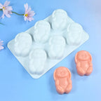 6-Cavity Easter Bunny Silicone Mold – Chocolate, Soap & Candy Silicone Baking Mold Richie's