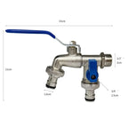 IBC Water Tank Adapter 1/2 & 3/4 Inch Garden Hose Connector Garden Hose Adapter Richie's Blue