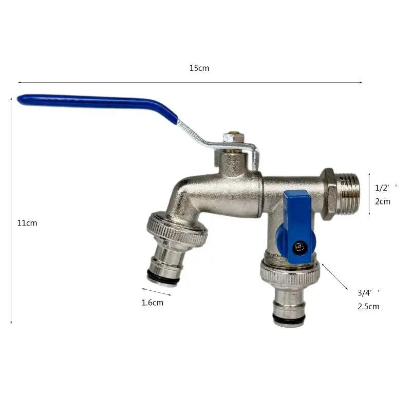 IBC Water Tank Adapter 1/2 & 3/4 Inch Garden Hose Connector Garden Hose Adapter Richie's Blue
