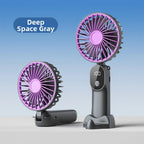 USB Rechargeable Mini Handheld Fan – 6-Speed Digital Display Handheld Mini Fan Richie's Grey