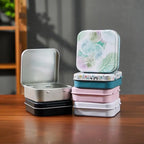 2-Pack Square Flip Top Tin Box – Portable Small Item Organizer Tin Storage Box Richie's