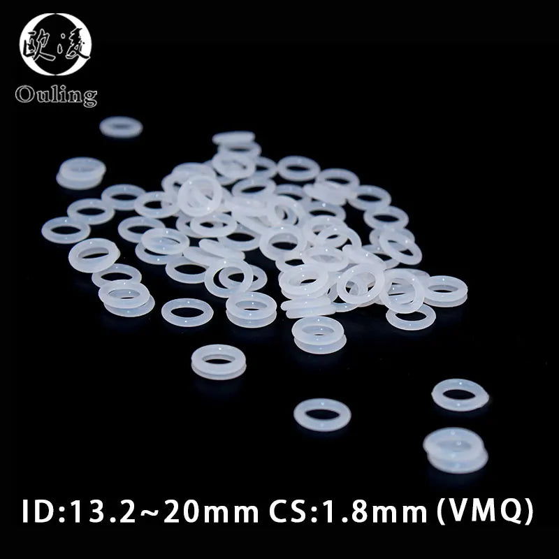 30PCS White VMQ Silicone O-Ring CS1.8mm Gasket Washers Silicone O-Ring Gasket Richie's