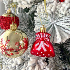 60-Piece Red & Gold Christmas Ornaments – Snowflake Set Christmas Ornament Set Richie's