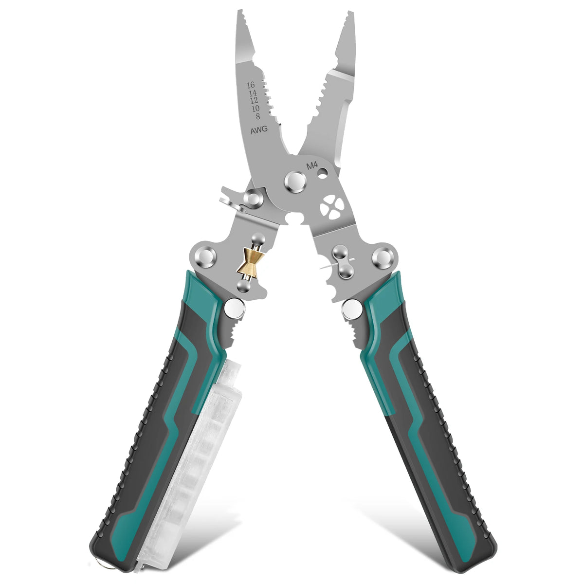 Wire Stripper Crimper Tool with Voltage Detector | 8–16 AWG Wire Stripper Tool Richie's Foldable green
