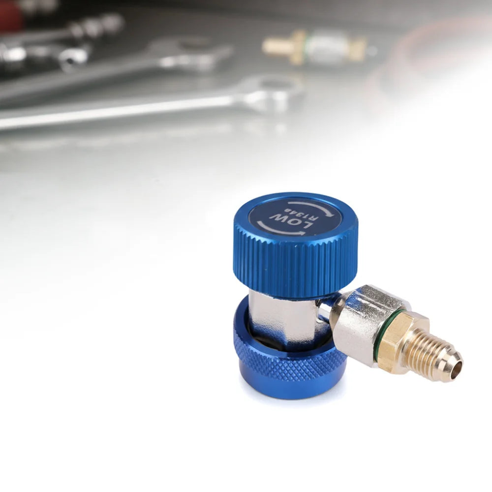 R134A A/C Coupler Adapter 1/4" Low & High Pressure Metal Fitting Set AC Coupler Adapter Richie's Low Pressure