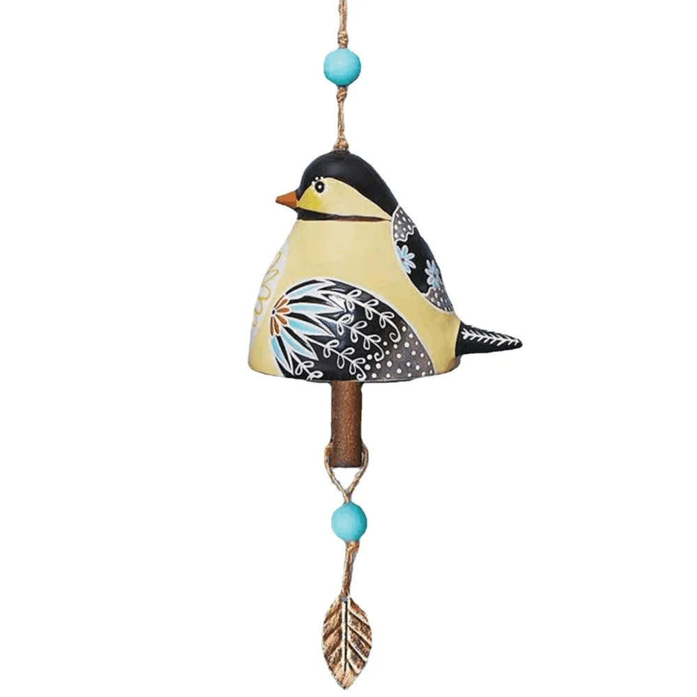 Resin Bird Wind Chime Hand Painted Outdoor Hanging Ornament Wind Chime Richie's Beige