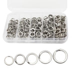 200PCS Stainless Steel Fishing Split Rings 5-Size Lure Connector Set Fishing Split Rings Richie's