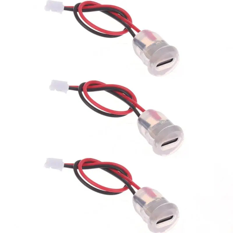 Type-C Female Socket Connector Waterproof LED 3A 5V Fast Charge USB-C Socket Connector Richie's A1 3Pcs