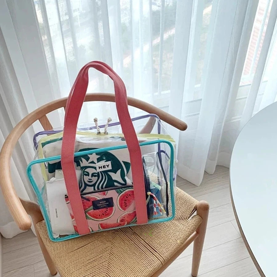 PVC Transparent Tote Bag – Women's Large Beach Shoulder Bag Tote Shoulder Bag Richie's