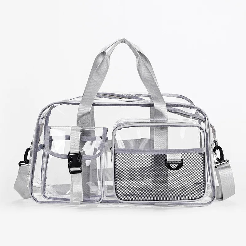 PVC Transparent Cosmetic Bag Waterproof Travel Organizer Tote Cosmetic Organizer Bag Richie's Gray