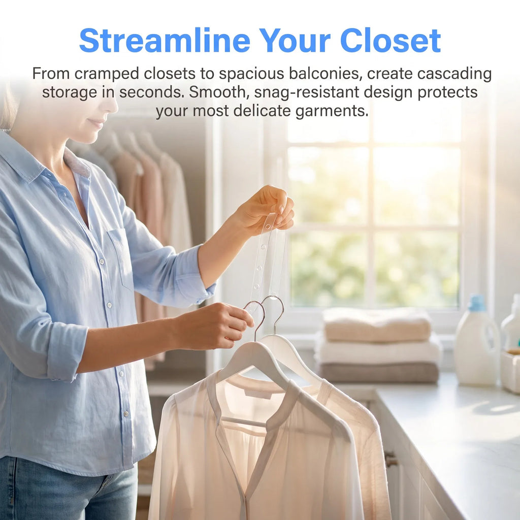 30Pcs Clear Plastic Clothes Hanger Connection Strips Hanger Connector Strips Richie's